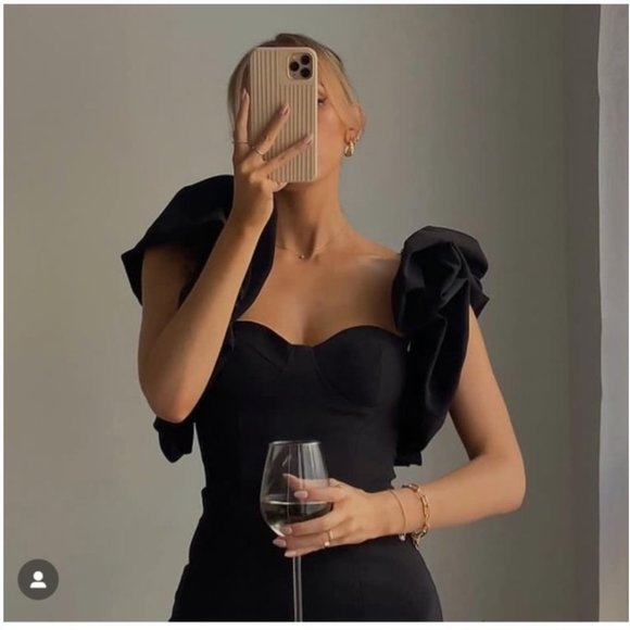 ZARA STRETCH BUSTIE TIRED RUFFLE VOLUMINOUS SLEEVE FULLY LINED SHORT DRESS $129 - Picture 15 of 16